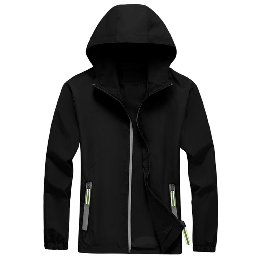 Vêtements d'extérieur amples et de couleur unie pour hommes, été, légers, grande taille, protection solaire, veste coupe-vent imperméable