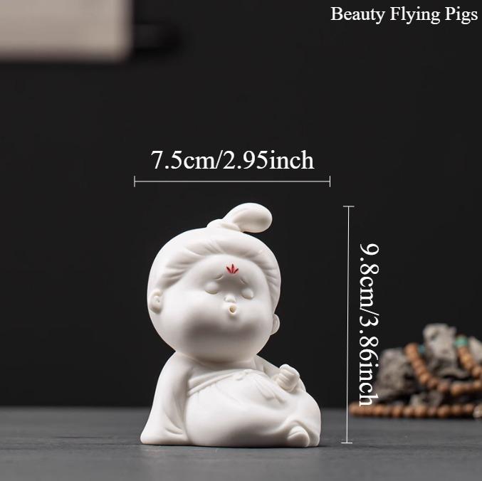 Ceramic small official women's ornaments Chinese style Home living room decoration Fragrant ornament Tea room desktop decoration