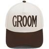 GROOM BRIDE Embroidered Color-Block PVC 5-Panel Trucker Hat European/American Men's/Women's Couple Wedding Party