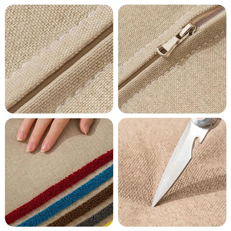 Moderne Wohnkultur Kissenbezug aus Baumwolle und Leinen, japanischer Lazy Couch Fußhocker, besticktes Tatami-Yoga-Meditationskissen, Futon