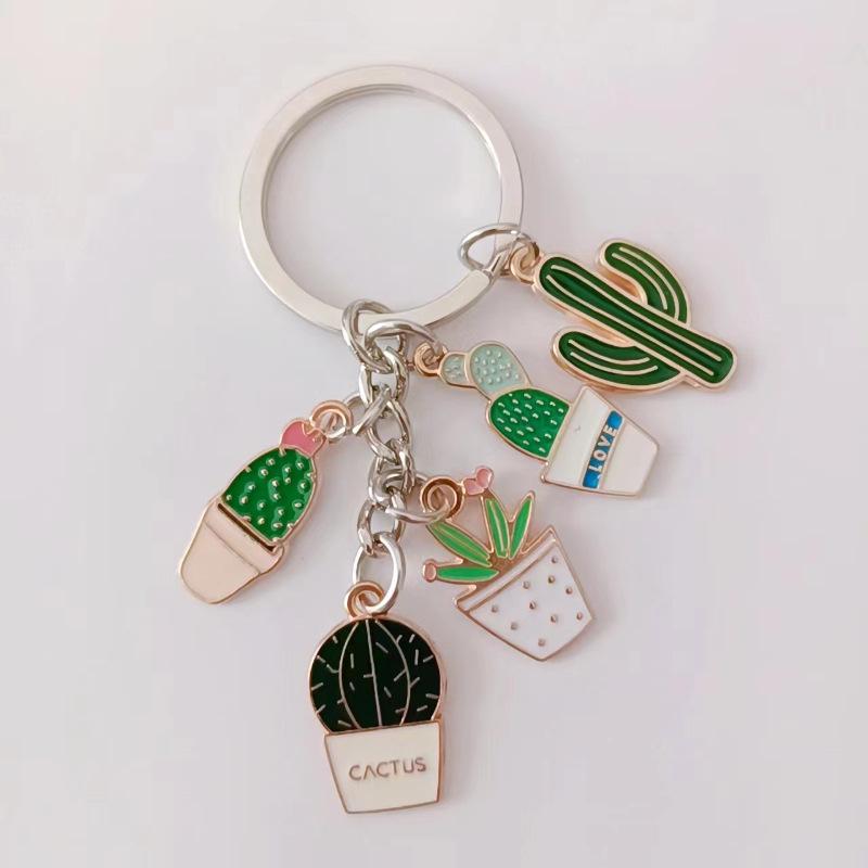 Cactus Cartoon Keychain Alloy Pendant - Fashion Plant Ornament