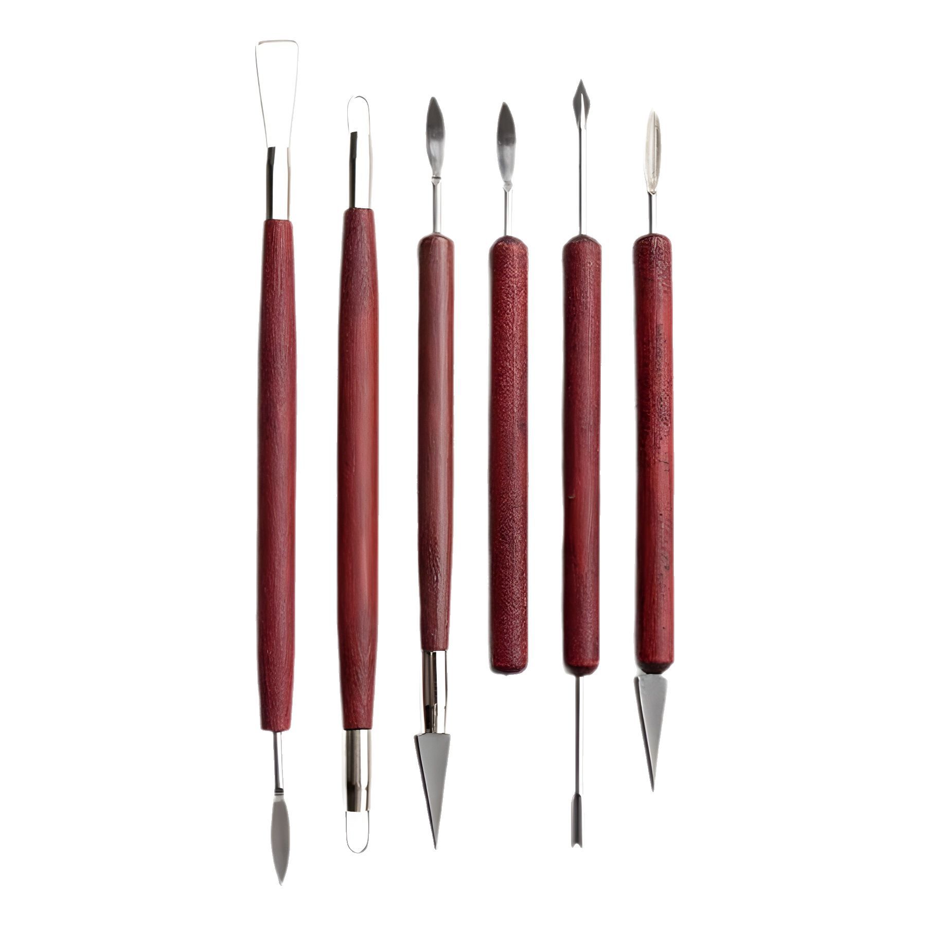 

Pottery Tool Imitation Mahogany Clay Sculpture Carving Knife 6-piece Set Suitable for Clay Trimming Manual Diy Set