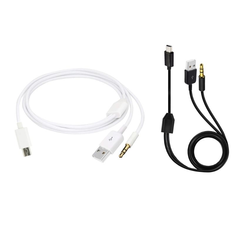 USB2.0 A Male to Mini B Male+ 3.5mm Audio Adapter Chargers Cable Cord 1m Long USB Speaker Audio Cable Accessories