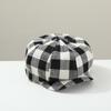 Plaid Newsboy Cap Korean Peaked Caps Fashion Children's Beret  Boys Girls