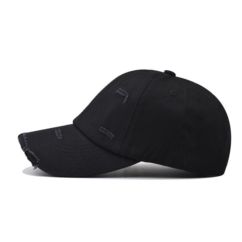 Retro Baseball Cap New Summer Solid Hole Cotton Cap Women Ponytail Hats Men Baseball Cap Outdoor Sunshade Visor Casual Cap