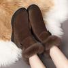 Women's Lightweight Comfortable Cold Warm Padded Snow Boots Non-slip Wear Outdoor Leisure Sports Furry Mouth Cotton Boots