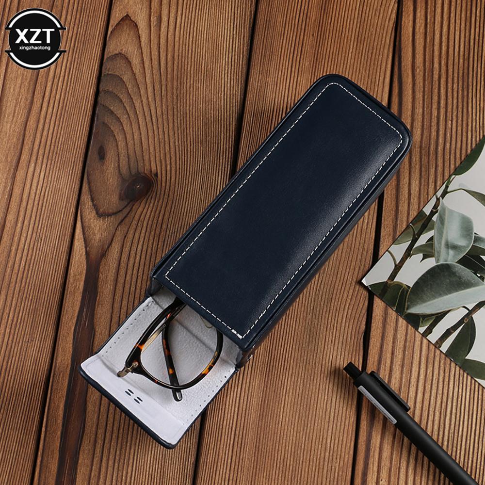 Multi-function Large Capacity Soft Leather Flap Glasses Case Myopia Glasses Sunglasses Box Portable Travel Glasses Storage Box
