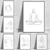 Abstract One Line Yoga Simple Drawing Prints Poster Canvas Painting Modern Wall Art Pictures Living Room Bedroom Home Decoration