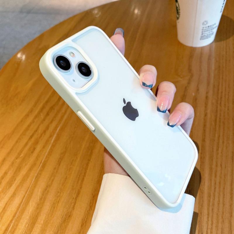 

Applicable To Iphone16ProMax Acrylic Phone Case Two Color Youdun 15 Transparent Apple 14 Creative Contrast Color Set iPhone14plus