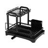 Multiurpose 360° Rotating Kitchen Dish Drying Storage Rack with Double Layer Designs Portable Accessory for Easy Use