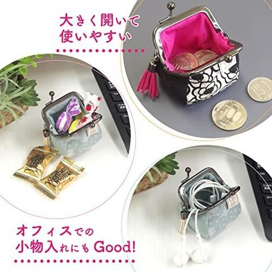 Japanese-made Clasp Wallet Maiko Small Coin Purse Case Mini Size Japanese Pattern Kyoto Souvenir 1.8 Sun Koropote Peach