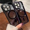Luxury Magnetic Bumper Lens Protector Case For iPhone 16 15 14 13 12 11 Pro Max Plus Acrylic Hard Translucency Cover For Magsafe