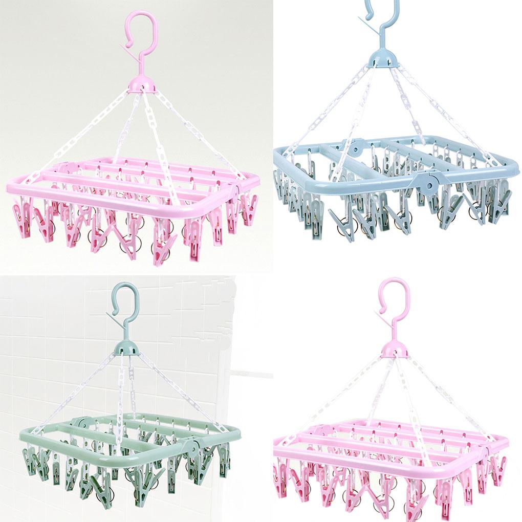 Clothes Hanger Multifunctional Clothing Organizer Racks Plastic Drying Rack Clips Hangers Hanging Tool Organization Holders