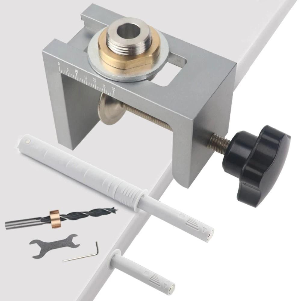 6/8/10/12mm Größe Dübelbohrschablone Kit Locherweiterung Effektives Bohren Taschenlochschablone Locator Möbelverbindungslochstanzer