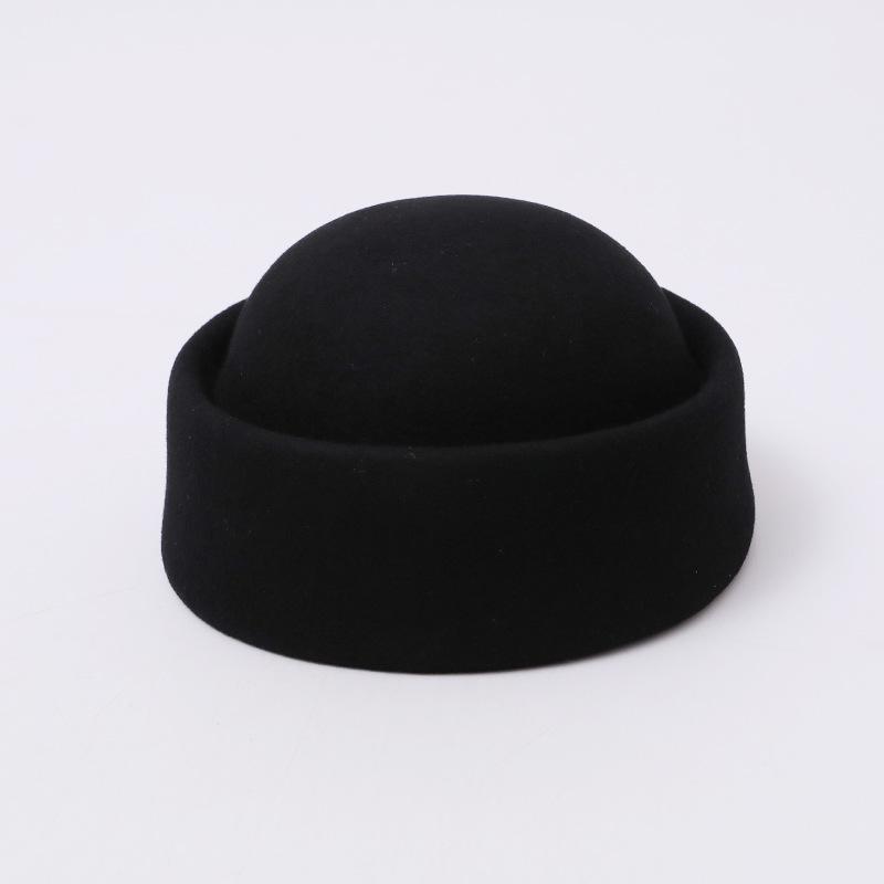 Cappello a scatola medica francese retrò in lana Hepburn autunno e inverno berretto letterario da ricchi vecchi cappello da hostess cappello a cilindro europeo e americano