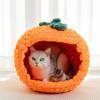 Soft Cat House Semi-enclosed Colorful Cat Bed Hand Knitting Creative Indoor Beds Comfortable Safe Pet Beds Kittens Hideout House