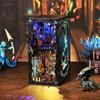 CRESYMME Book Nook Dollhouse Leeds Miniature House Log Cabin Wooden 3D Handmade for with LED Lights Beast Specimen Kit, Puzzle, Adults, (Fantasy Room)