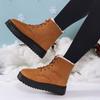 New large-size snow boots in autumn and winter, piled and thickened waterproof women's cotton shoes, women's mother shoes, thick-soled warm large-size