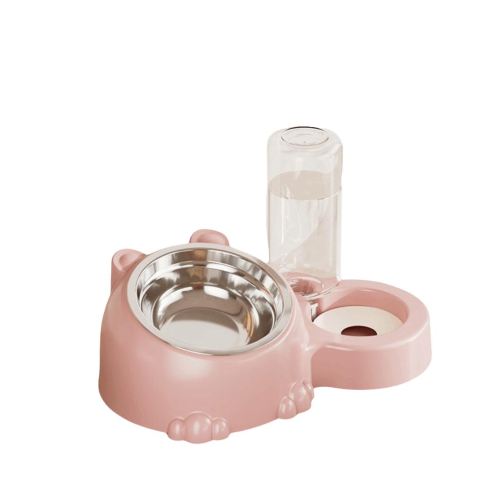 2 In 1 Cat Double Bowl Large Capacity Cat Water Dispenser Cat Feeder Bowl Daily Pet Feeding