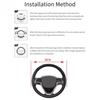 PU Carbon Fiber Leather Car Steering Wheel Cover Protective Cover without Inner Ring for 14.5-15 Inches of Automotive Supplies