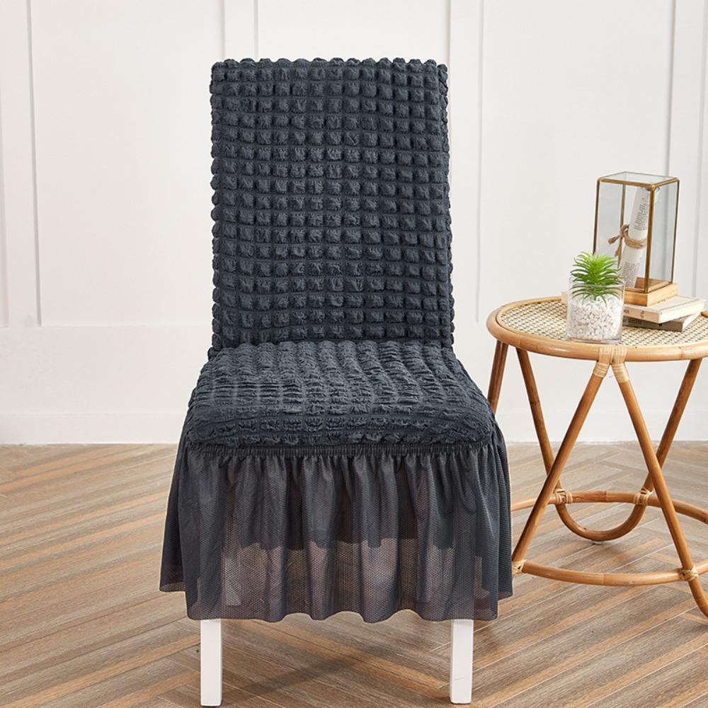 Stretch Chair Covers Pure Color Seersucker Dustproof Elastic Seat Covers for Home Hotel