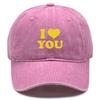 Golden "I LOVE YOU" Print Snapback Sun Hat, Valentine's Day Trucker Hat Hip Hop Curved Brim Sunshade Sun Visor Adjustable Baseball Cap