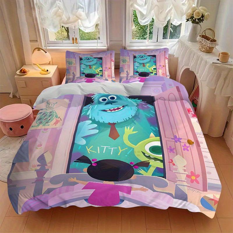 3pcs set Monsters University1pc of quilt cover+2pcs of pillowcase, no core, print bedding, All Seasons Bedroom Setting056