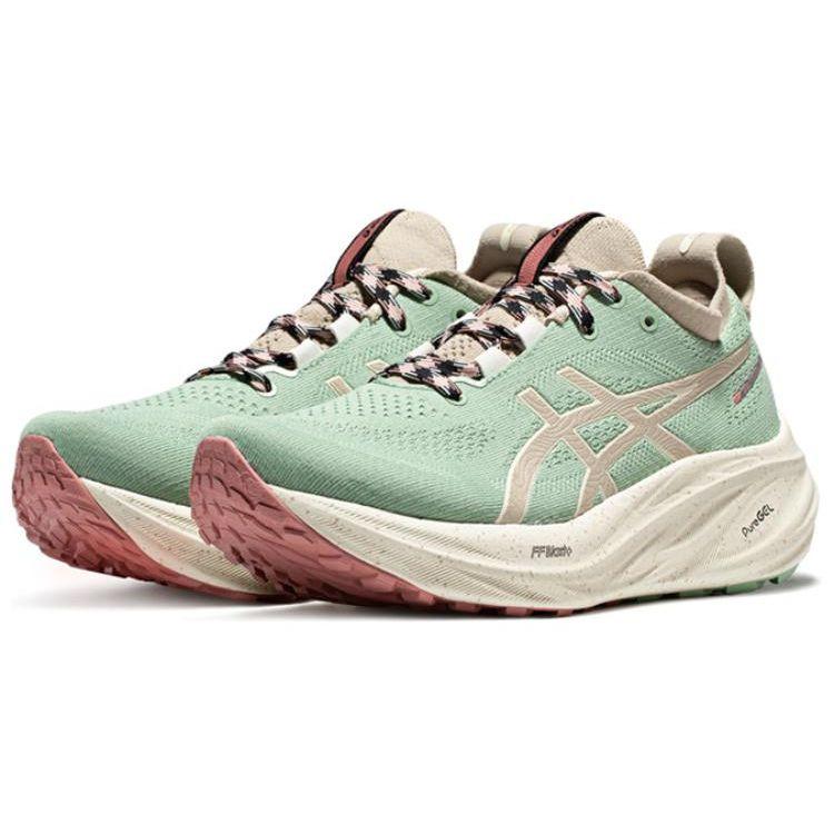 Asics Gel Nimbus 26 TR Nature Bading - Rose Rougue Dame Joggesko Grønn 1012B653-250