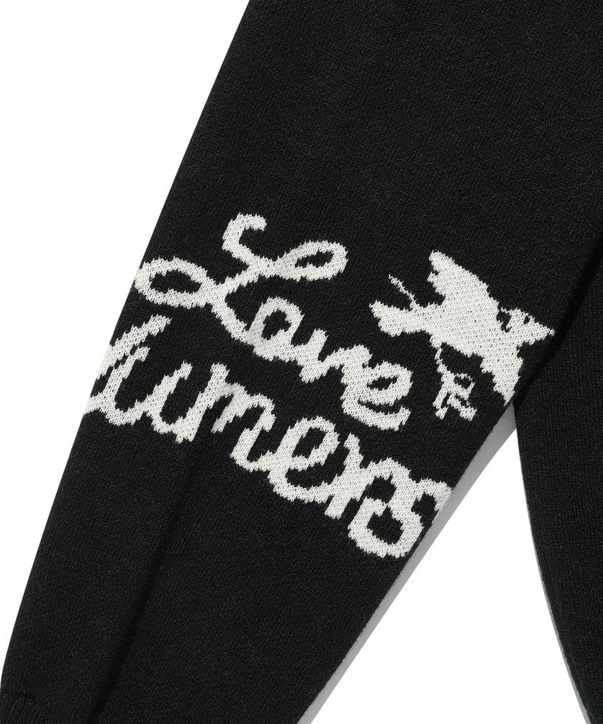 WACKY WILLY Jacquard Pullover Knit Black