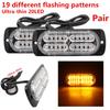 Universal Pair 19 Selectable Flashing Strobe Mount Grille Deck Surface Headlight