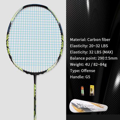 21-30 LBS Badminton Racket Carbon Fiber Man Woman Adult High Elasticity Durable Major Attack Racket Defense Competition Level