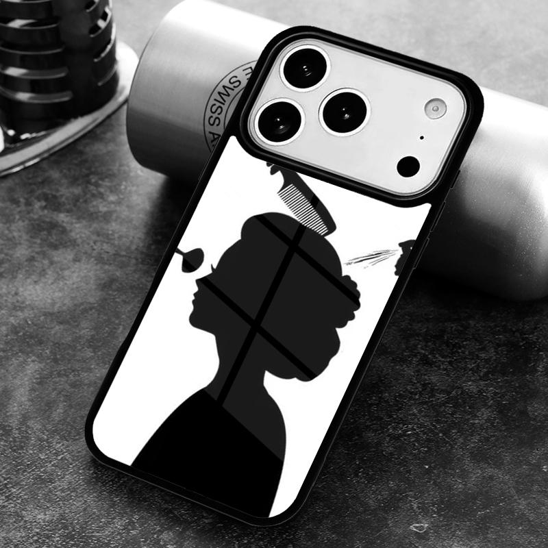 Hair Stylist Scissors Brush Switch Phone Case for iPhone 17 16 15 Pro Max Air 14 13 12 11 Plus Shockproof Cover
