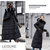 Abbigliamento invernale Donna Ginocchia lunghe Cappotto in cotone con collo in pelliccia grande e spesso sottile
