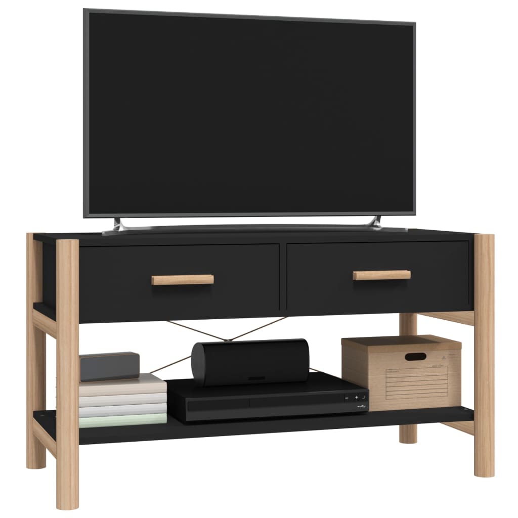 TV Cabinet Black 82 X 38 X 45 Cm Particleboard