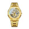 Fashion Skeleton Watch Automatic Waterproof Watches Luminous Mens Watch Stainless Steel Strap