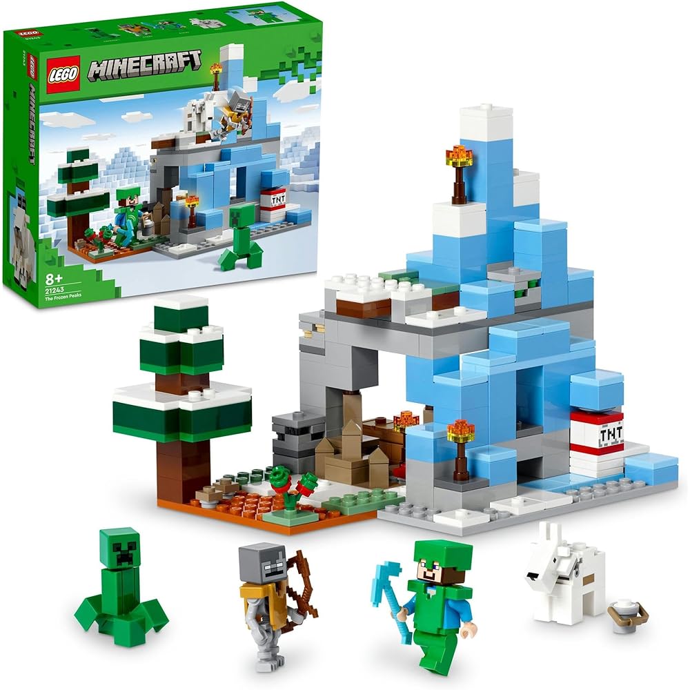LEGO Minecraft Frozen Mountain Toy Set Building Blocks for Kids Ages 8-10