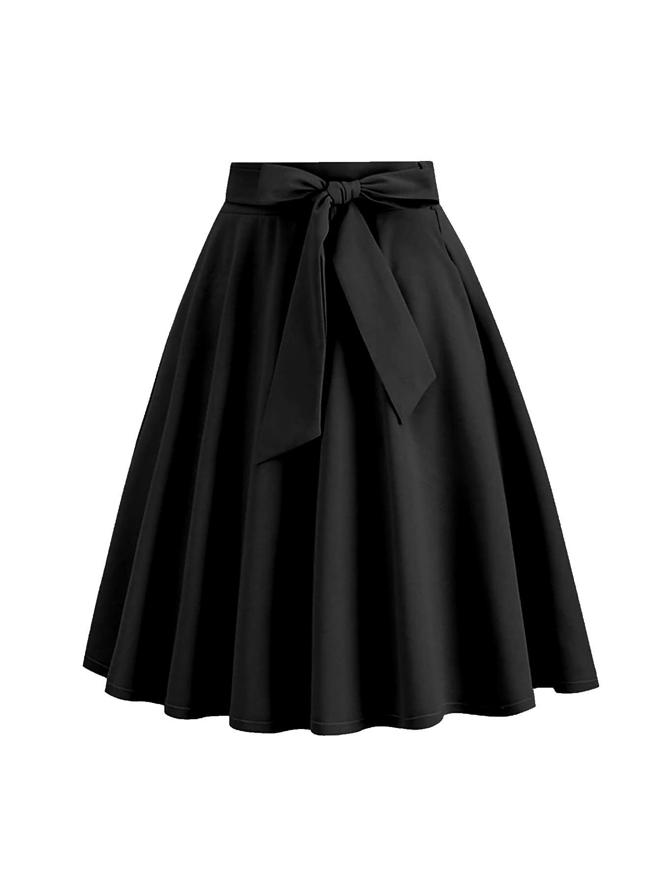 Plus Size Women s Elegant Lace-Up Bow Tie Skirt L
