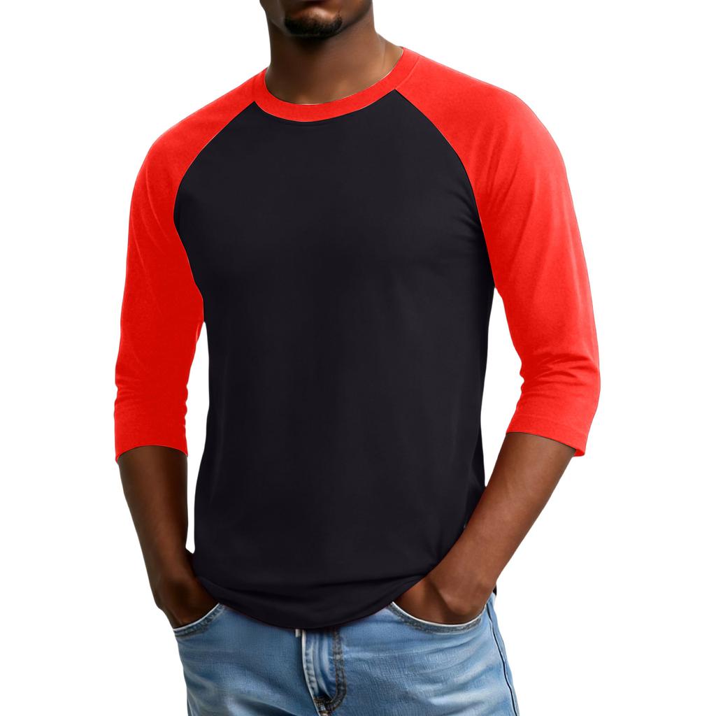 Men's Raglan Sleeve Three-quarter Sleeve Top