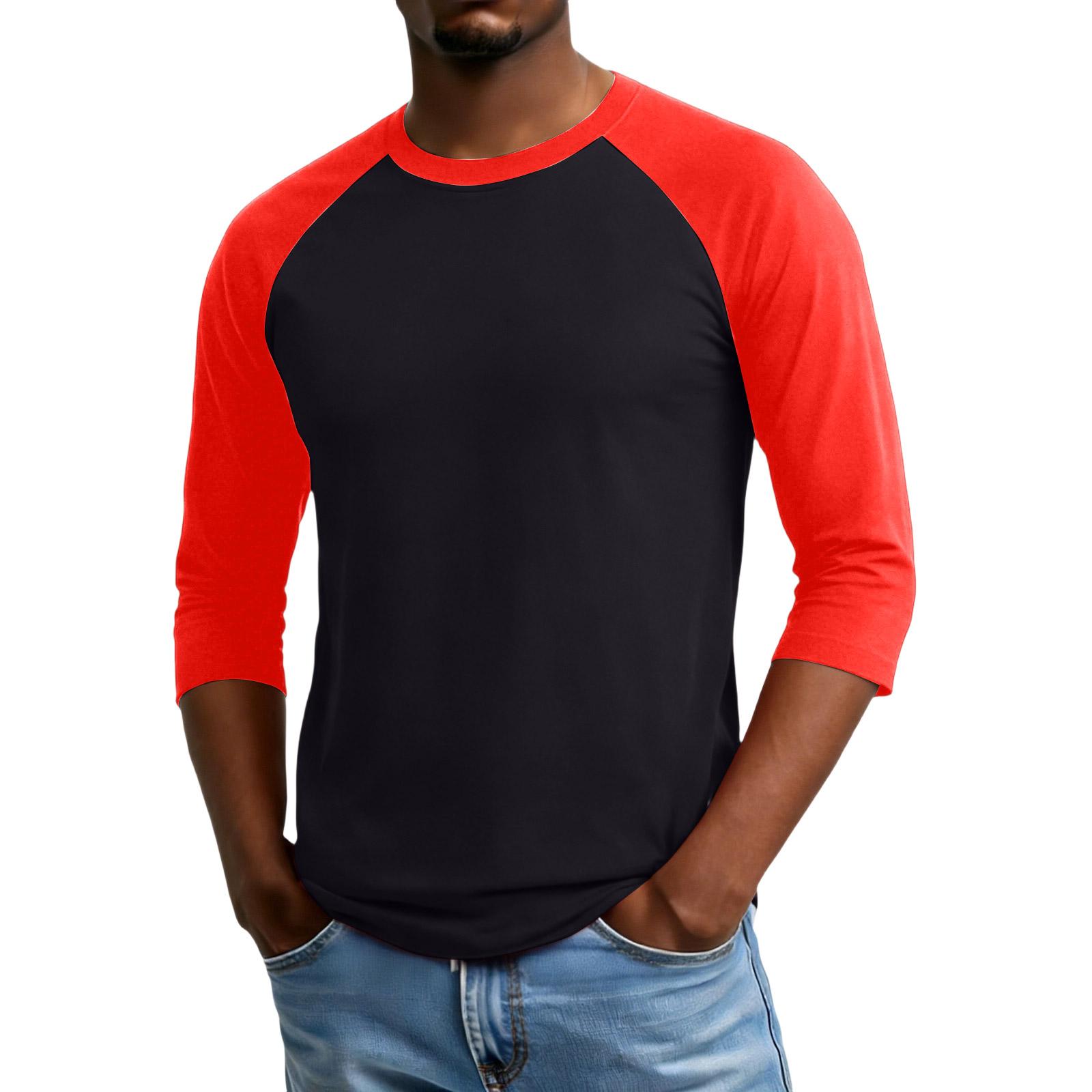 Niubiplus Heren Raglanmouw Driekwartmouw Top XL rood