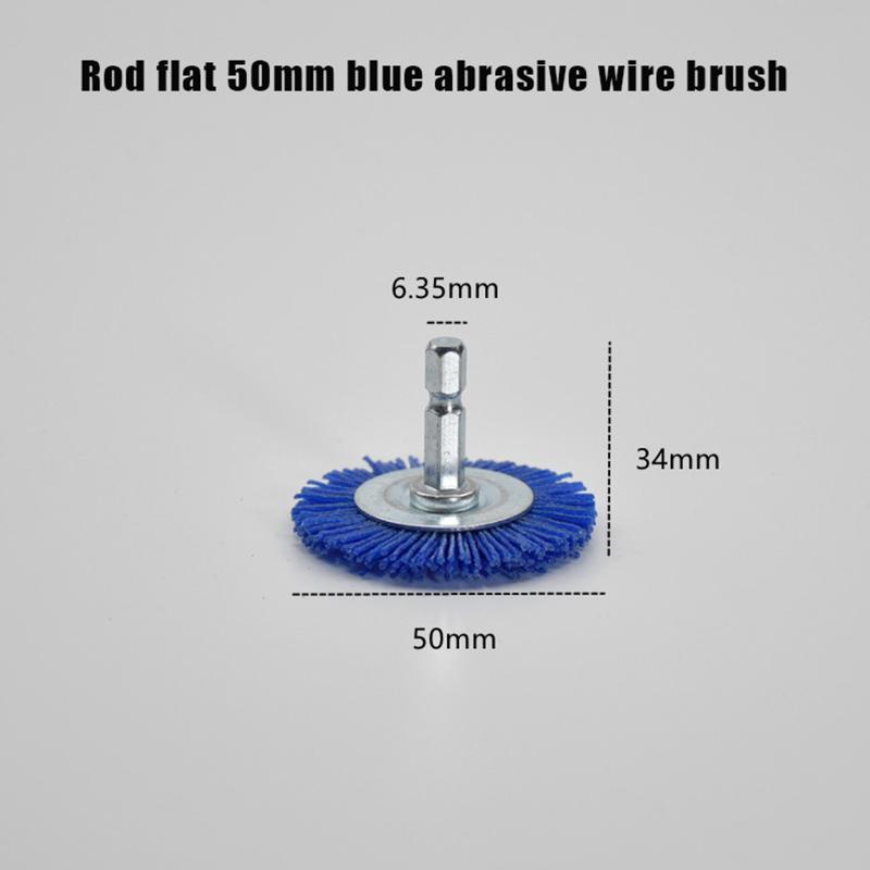 For Drill Rotary Tool Remove Rust/Corrosion/Paint Nylon Abrasive Brush Grit 80/120/180/240 Flat Abrasive Wheel Brush 1/4" Shank