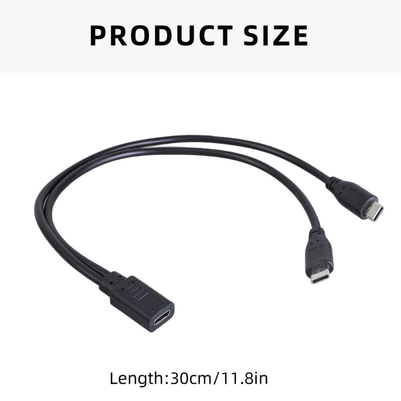 Cavo Sdoppiatore da Tipo C Femmina a Doppio Tipo C Maschio, Cavo di Alimentazione Tipo C, Carica Multipli Gadget Tipo C da 1 Sorgente USB