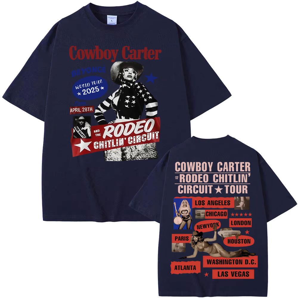 Beyonce Cowboy Carter Tour 2025 T Shirts Men Women Fashion Trending Streetwear Girl T Shirt Summer Pop Tops Short Sleeve T-shirt