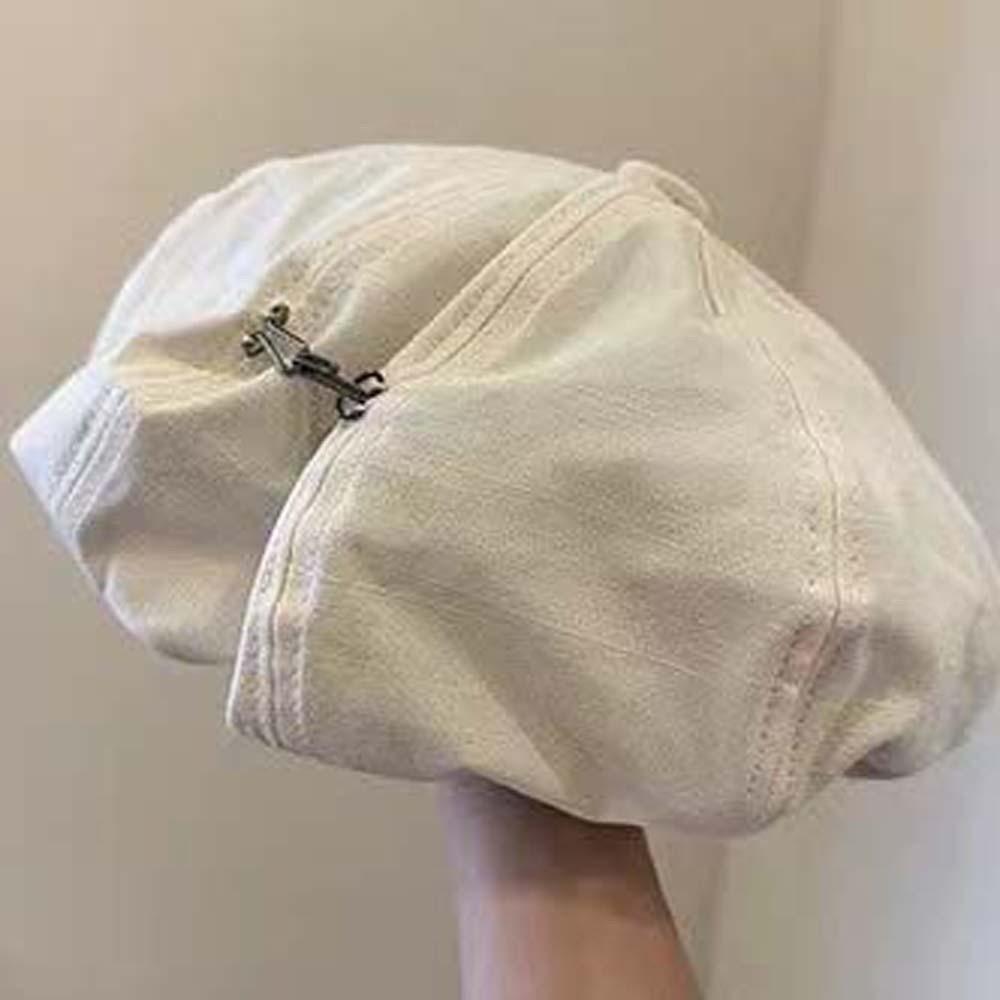 Asymmetric Retro Octagonal Hat Big Head Circumference Women Artist Hat Casual Cloud Beret Cap  Men