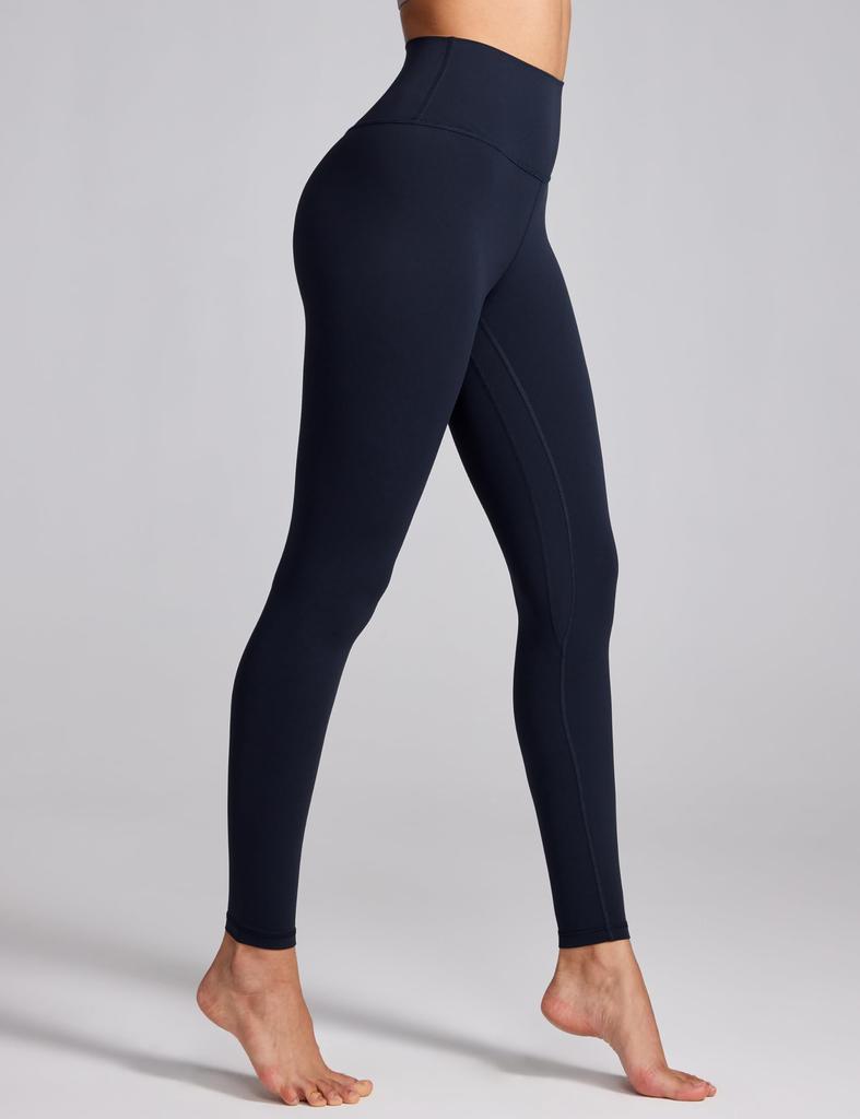 CRZ YOGA Kompresyjne Joga Krótkie Azjatycki Ciemny Rozmiar M Damskie Legginsy, Spodnie, Legginsy z wysokim stanem, Nogawki, Butterluxe, Dopasowane, 24-calowe/60-cm Długość wewnętrzna nogawki, Granatowe,
