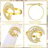 1-24PCS Ramadan Star Moon Napkin Rings Rhinestone Decor for Holiday Dining Table Setting Party Organizer Home Celebration