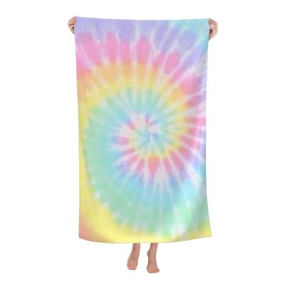 Tie Dye Vintage Beach Towel Microfiber Quick Dry Bath Colourful Towels Soft Lightweight Pool Abstract Towels Sand Free