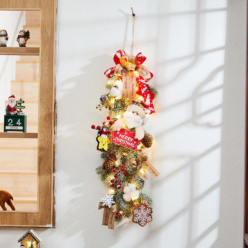 Rattan Christmas Wreath Hanging Ornament for Door & Wall Decoration