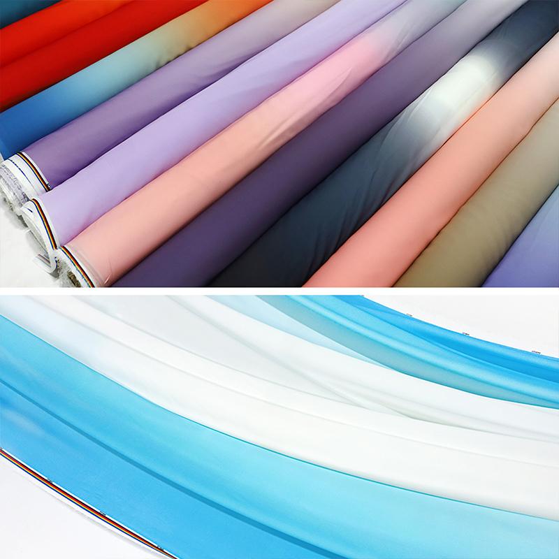 100x150cm Gradient Rainbow Fabric Ancient Style Sewing Hanfu Dress Stage DIY Costume Hanfu Silky Dress Stage Garment