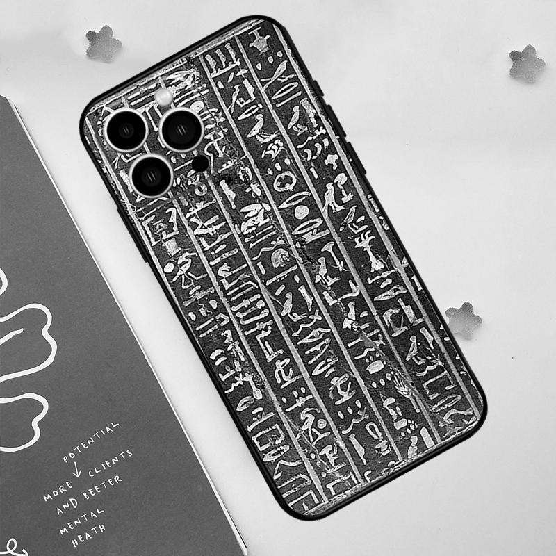 Egyptian Hieroglyphics Phone Case For iPhone 18 17 Pro Max 14 13 12 11 15 16 Pro Max Mini 15 Plus 16e 17 Air Funda