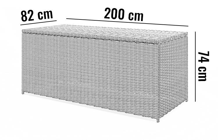 Terrace Box Scatola 200X82X74 1181L Oltre Royal Sand Technorattan Homms